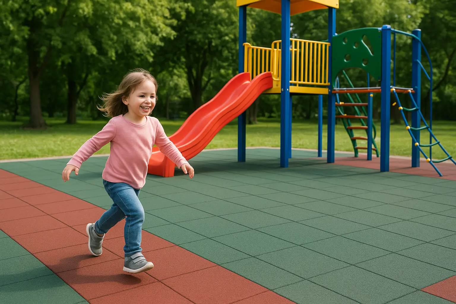 tappeti antitrauma per parchi giochi
